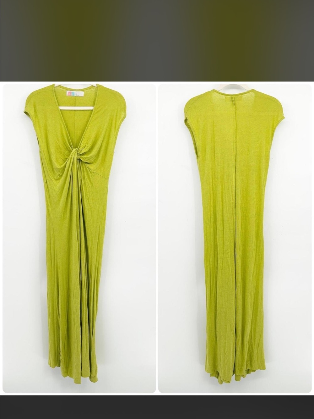 Free People Lime Twist-Front Maxi Dress